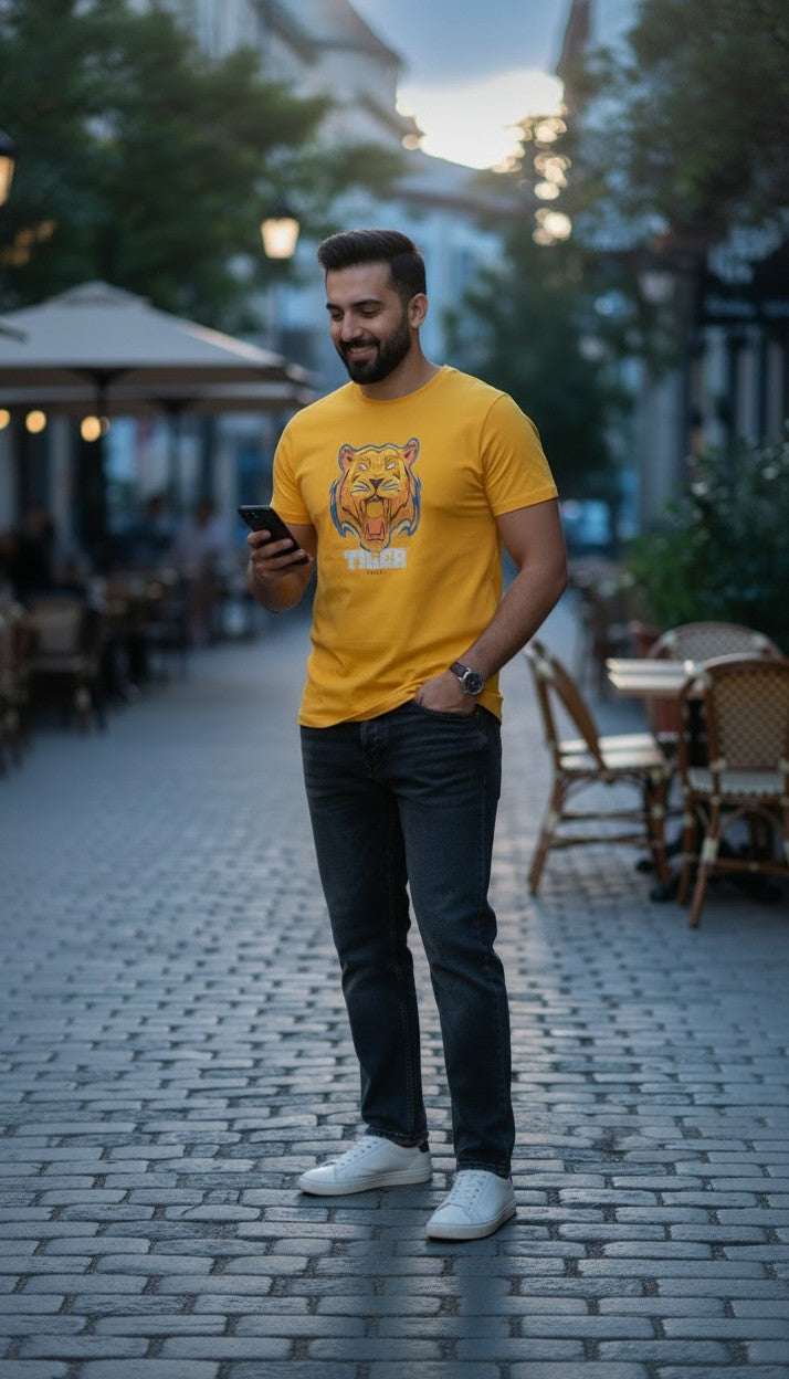 TFG TIGER SUMMER TSHIRTS (Yellow)
